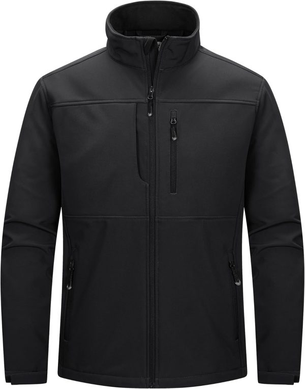 Men's Lightweight Softshell Jacket Warm Fleece Lined Windbreaker Waterproof Soft Shell for Outdoor Hiking