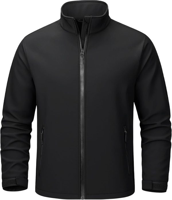 Men's Lightweight Softshell Jacket Waterproof Lightweight Fleece Lined Winter Coat with 4 Pockets Windbreaker