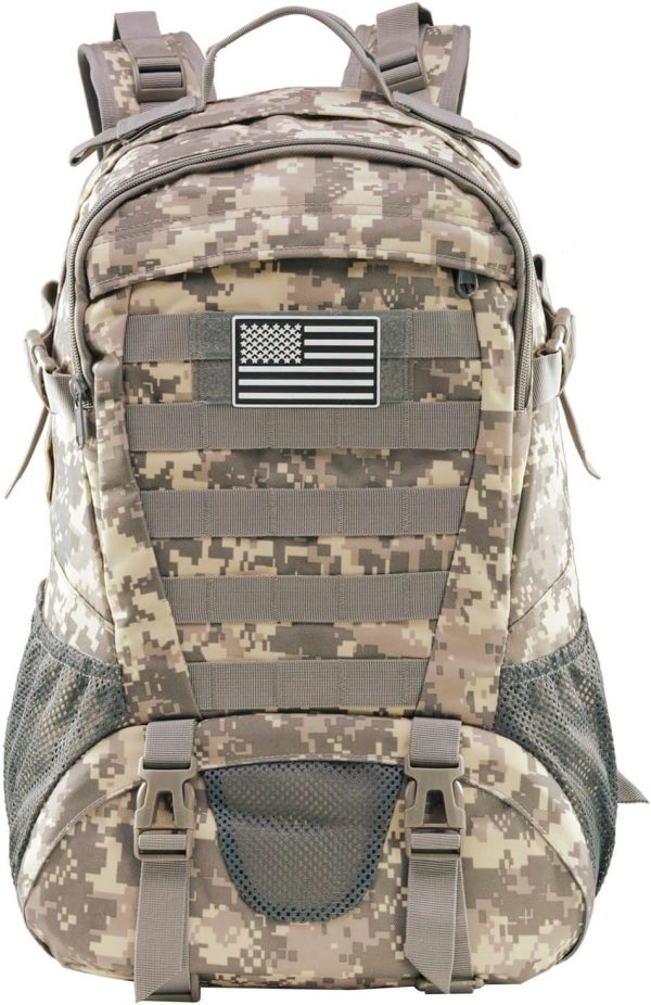 Tactical Backpack for Men Hiking Day Pack  Military Rucksack Waterproof 30L EDC Bag with USA Flag Patch