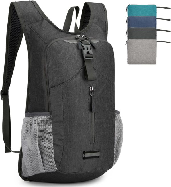 20L Hiking Backpack Lightweight Packable Hiking Daypack for Women Men, Foldable Small Backpacks for Travel Camping Outdoor (Black)