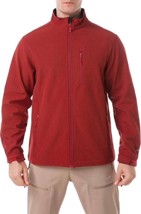 Men's Softshell Jacket Fleece Lined Windbreaker,Lightweight Water Resistant Winter Coat